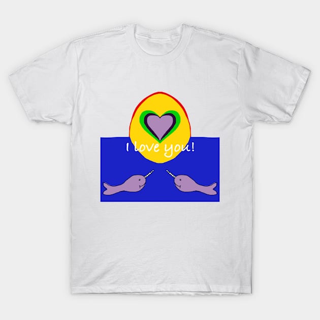 Narwhal Love T-Shirt by KArmstrong